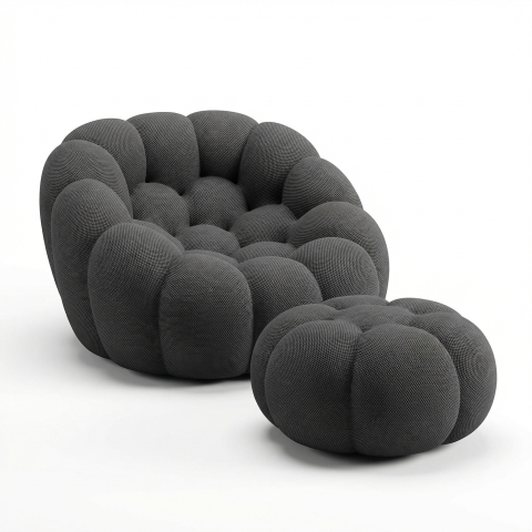 Canapele si Fotolii - Arbo Set Bubble Cloud Antracit - Fotoliu + Otoman