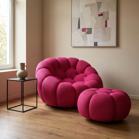 Canapele si Fotolii - Arbo Set Bubble Cloud Fuchsia - Fotoliu + Otoman