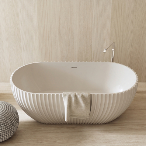 Cazi de Baie - Cadă Freestanding Celeste din Acril cu Finisaj Alb Mat