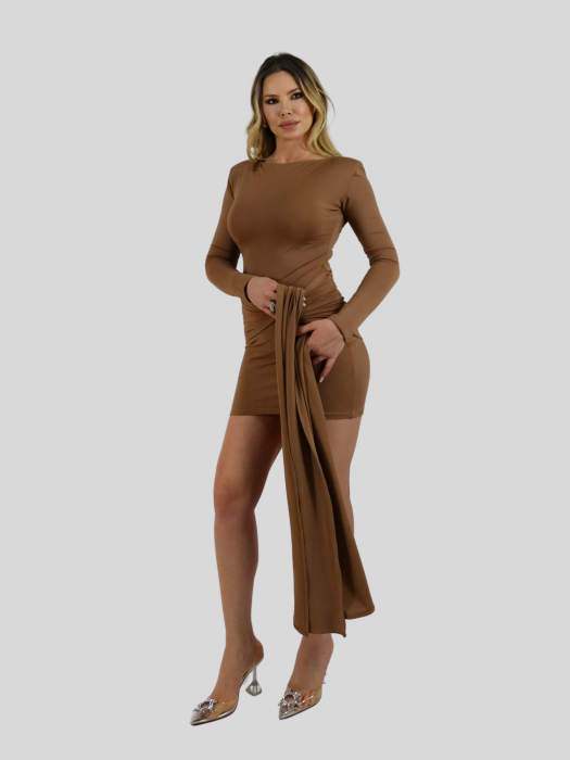 Rochie  Drape Mini Mocha [4]