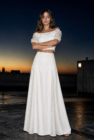 Fusta Linen Lace-Trim [6]