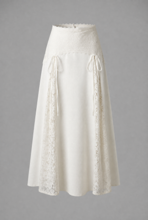 Fuste - Fusta Linen Lace-Trim