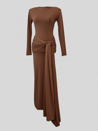 Rochii - Rochie Drape Mocha