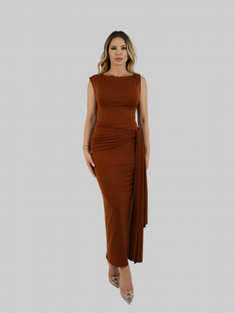 Rochii - Rochie Drape Maro