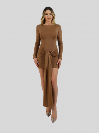 Rochii - Rochie  Drape Mini Mocha
