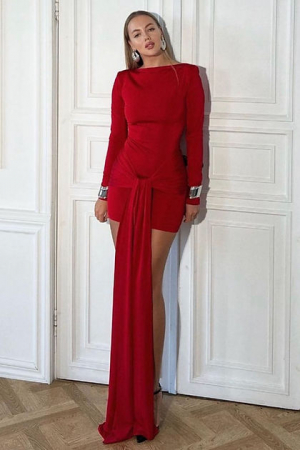 Best Sellers - Rochie  Drape Mini Red