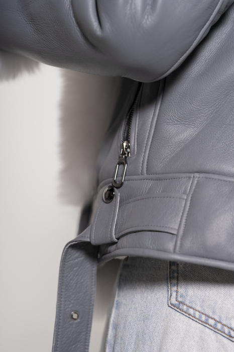 Cojoc din miel toscan accesorizat cu blană de vulpe [5]