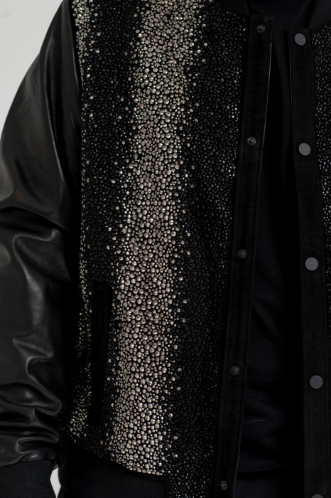 Jachetă Bomber de Lux – Black Diamond & Genuine Leather [6]