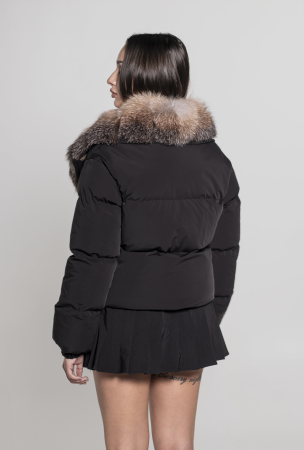 Geacă fas impermeabil accesorizată cu guler din vulpe canadiană [2]