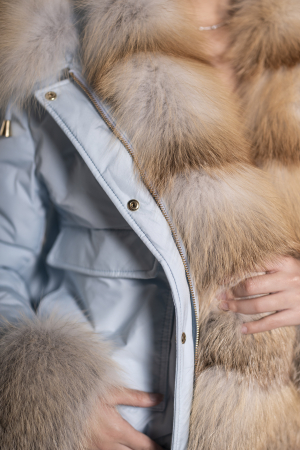 Geacă fas impermeabilă accesorizată cu blană de vulpe gold frost [4]