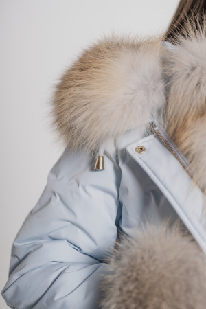 Geacă fas impermeabilă accesorizată cu blană de vulpe gold frost [5]