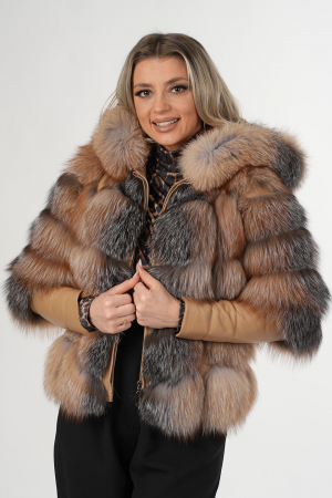 Haină din blană de vulpe canadiană - model 4 in 1 [1]