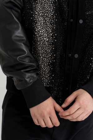 Jachetă Bomber de Lux – Black Diamond & Genuine Leather [4]