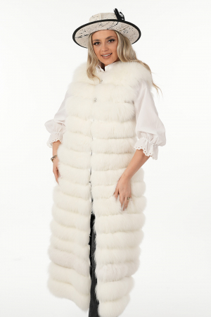 Blanuri Femei - Vestă de blană din vulpe polară model 3 în 1