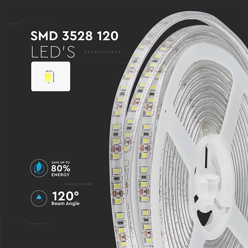 BANDA LED SMD3528 120LED/M 3000K IP65 5M [8]