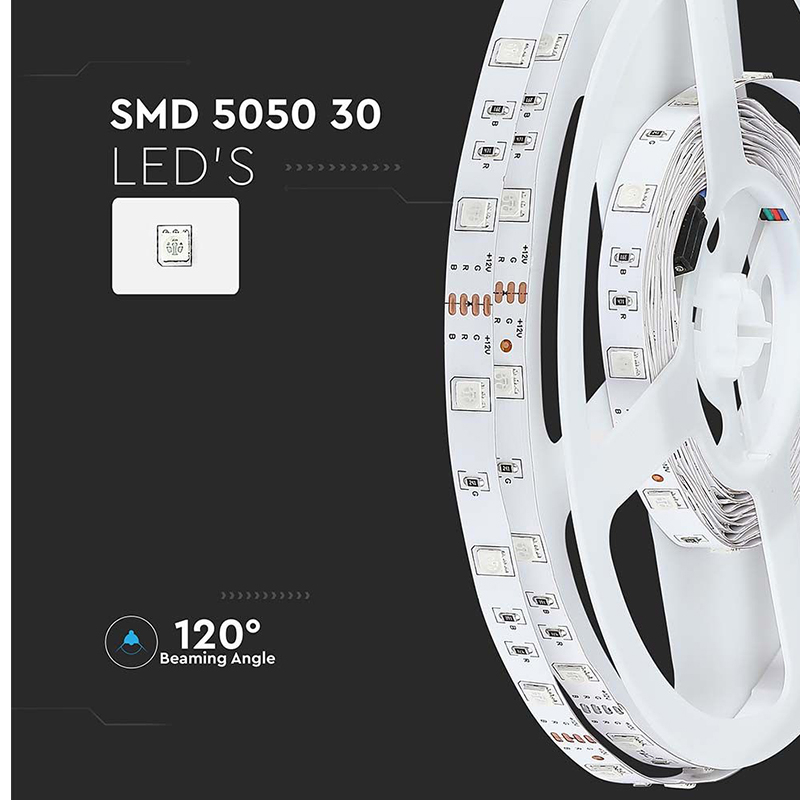 BANDA LED SMD5050 30LED/M RGB IP20 5M [9]