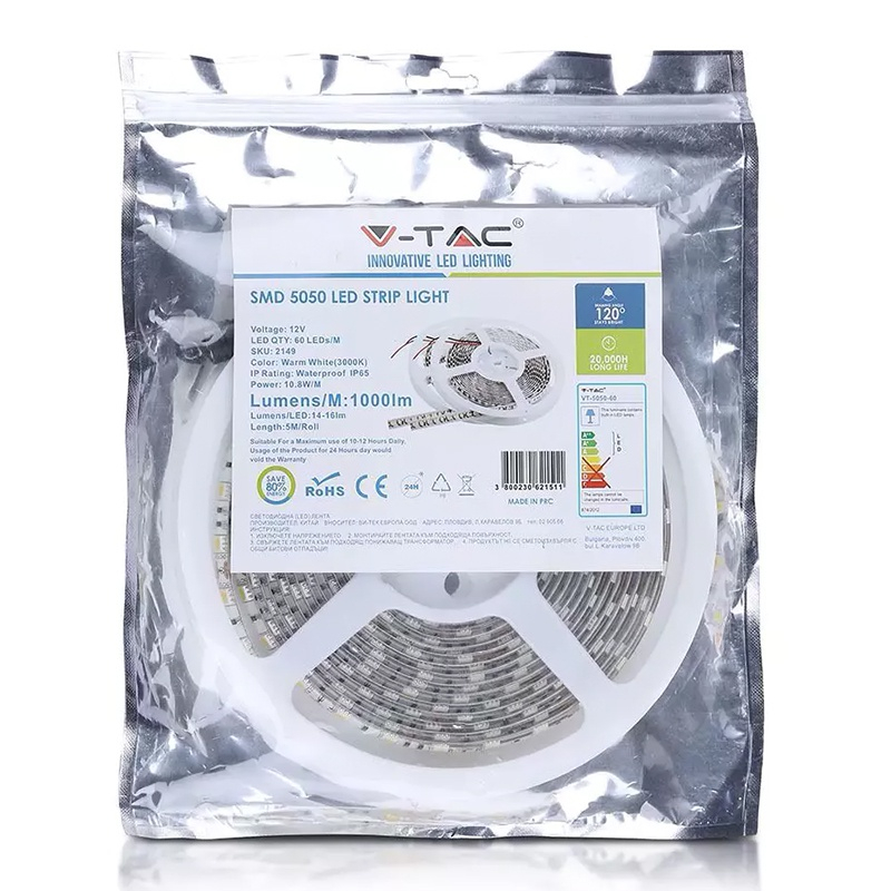 BANDA LED SMD5050 60LED/M 6400K IP65 5M [5]