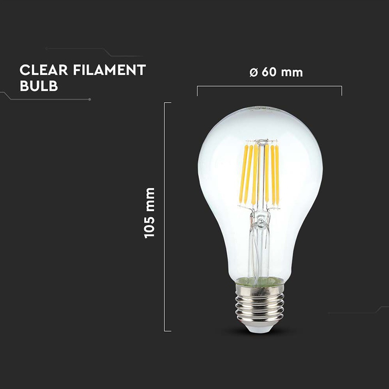 BEC LED A60 E27 10W CU FILAMENT 3000K ALB CALD [4]