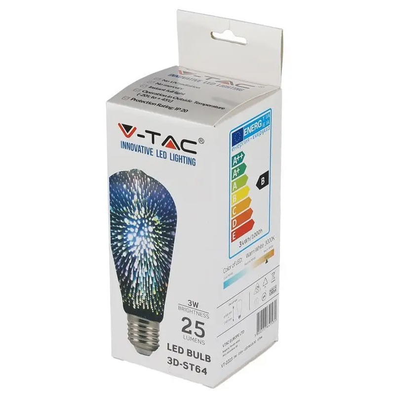BEC LED ST64 E27 3W CU FILAMENT 3000K ALB CALD MODEL 3D [3]