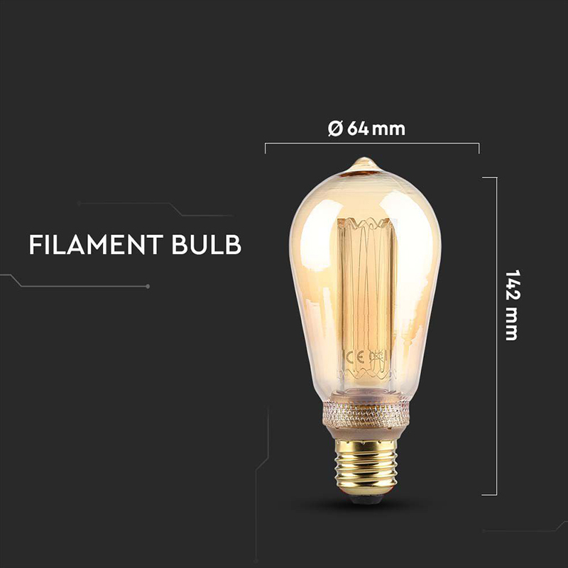 BEC LED ST64 E27 4W CU FILAMENT1800K MODEL EDISON [4]