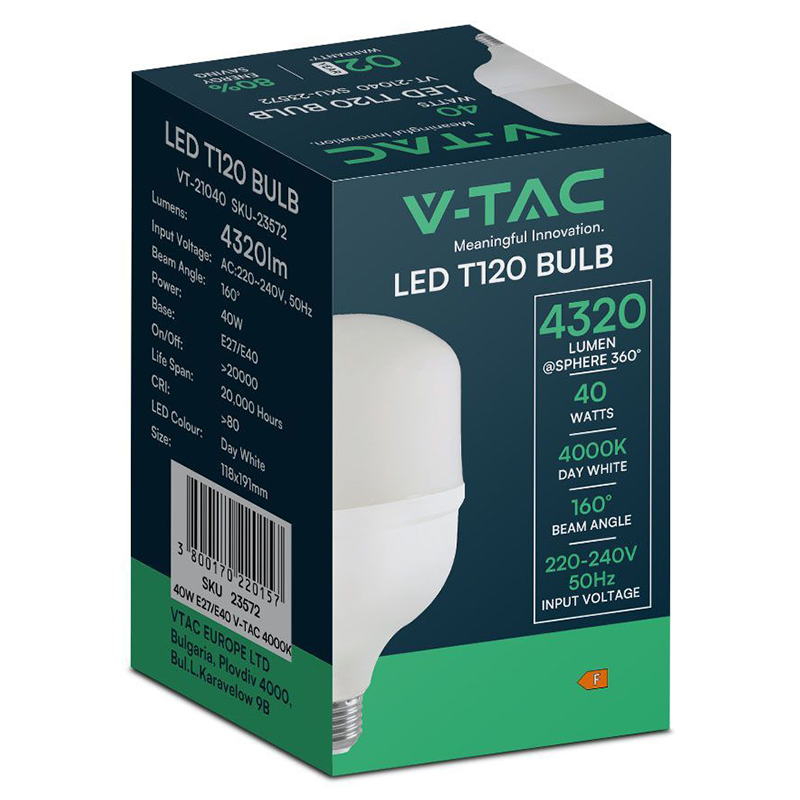 BEC LED T120 E27/E40 40W 6500K ALB RECE [3]