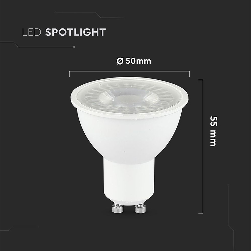 BEC SPOT LED GU10 7.5W 220-240V 6400K ALB RECE [5]