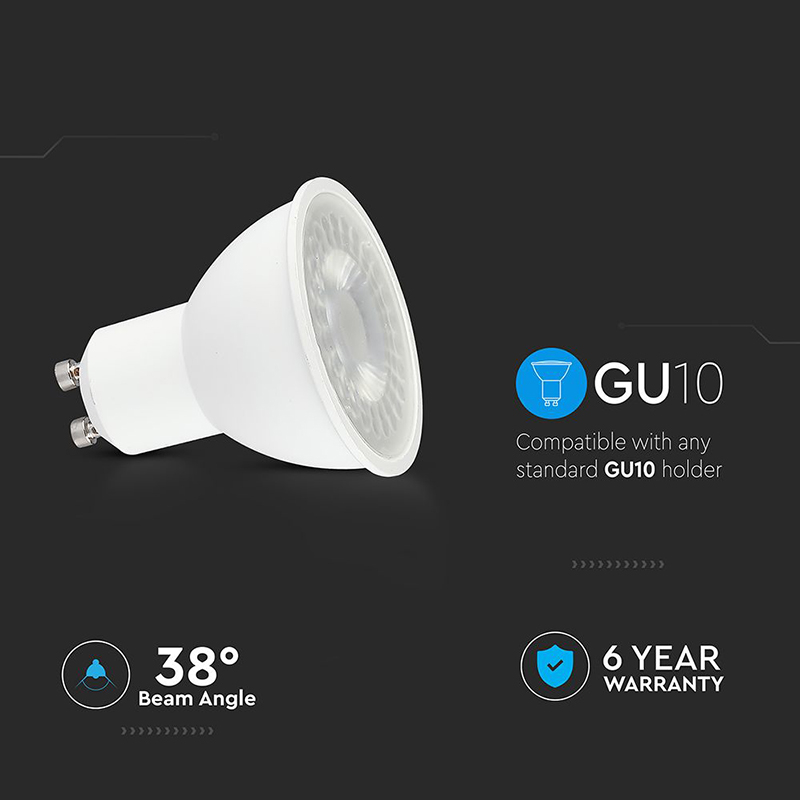 BEC SPOT LED GU10 7.5W 38' 4000K ALB NEUTRU, CIP CREE [6]