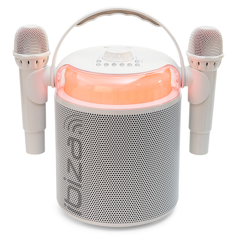 BOXA KARAOKE CU 2 MICROFOANE WIRELESS BT/USB/MSD/AUX - ALB [4]