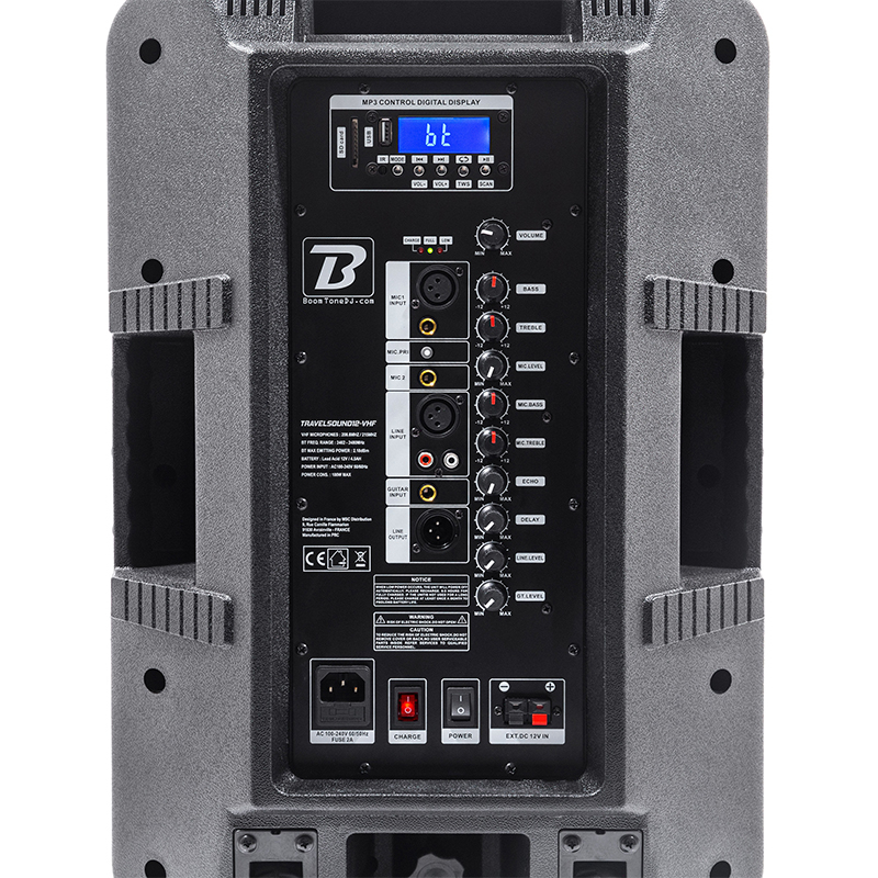 BOXA PORTABILA 12''/30CM + TWEETER 250W BT/USB/FM/SD + 2MIC VHF [11]