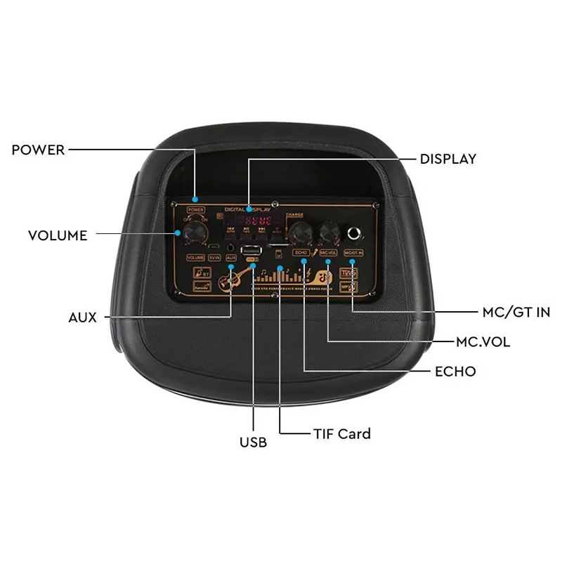 BOXA PORTABILA 2X6" 50W RMS BT/FM/AUX [8]