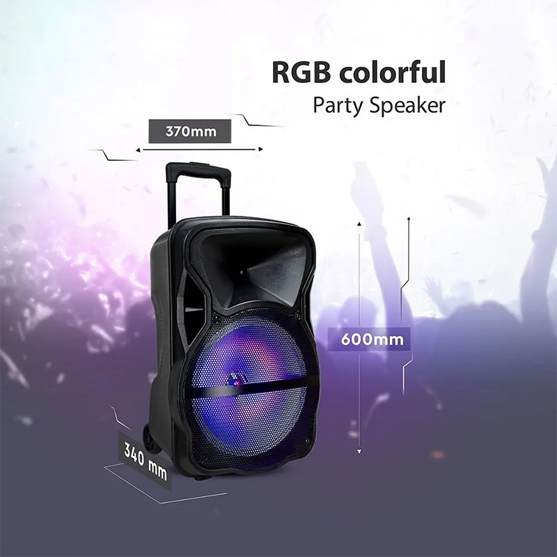 BOXA PORTABILA ILUMINATA LED 15"/38CM 50W RMS CU USB/SD/BT/FM [4]