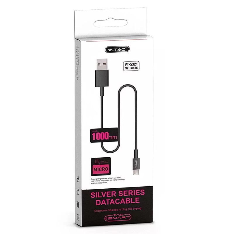 CABLU MICRO USB 1M SILVER EDITON - NEGRU [4]