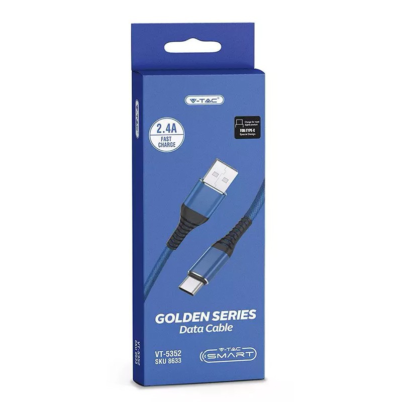 CABLU TIP C 1.2M GOLD EDITION - ALBASTRU [4]