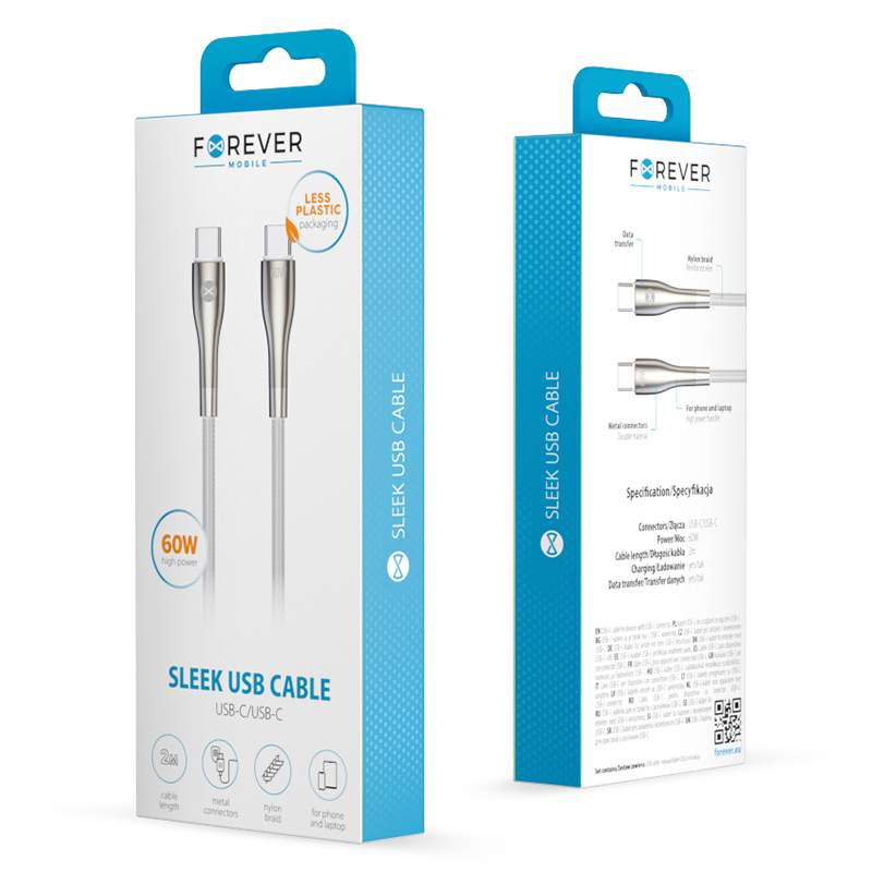 CABLU USB C - USB C 2M 60W - ALB [3]