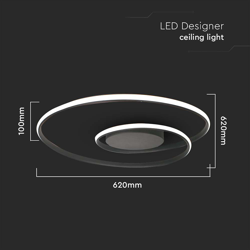 CANDELABRU LED DIMABIL 48W 3000K 62X62X10CM - NEGRU [3]