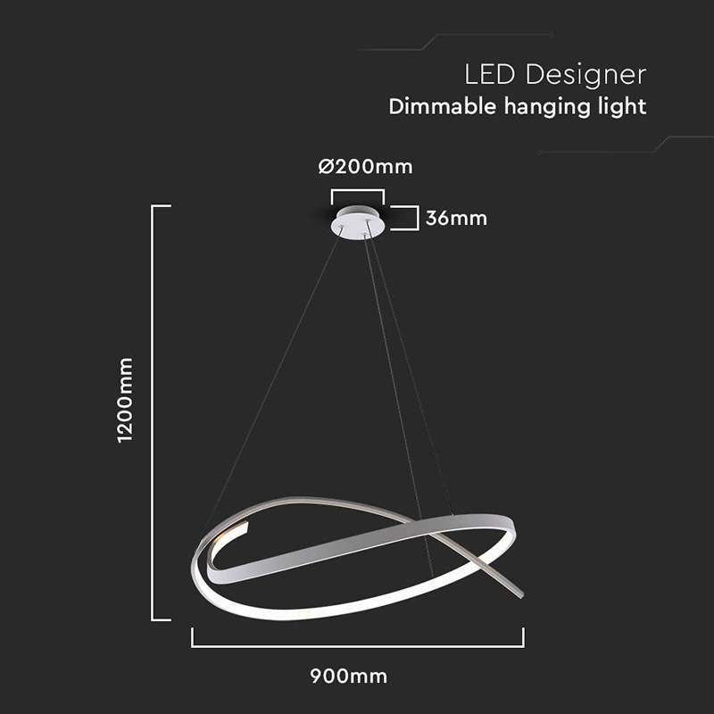 CANDELABRU LED DIMABIL 48W 3000K 80X120CM - ALB [3]