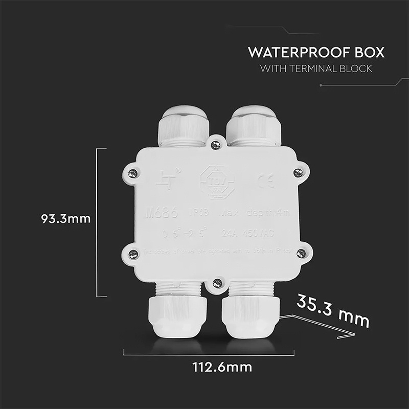 CONECTOR TERMINAL 4PINI 8-12MM IP68 - ALB [5]