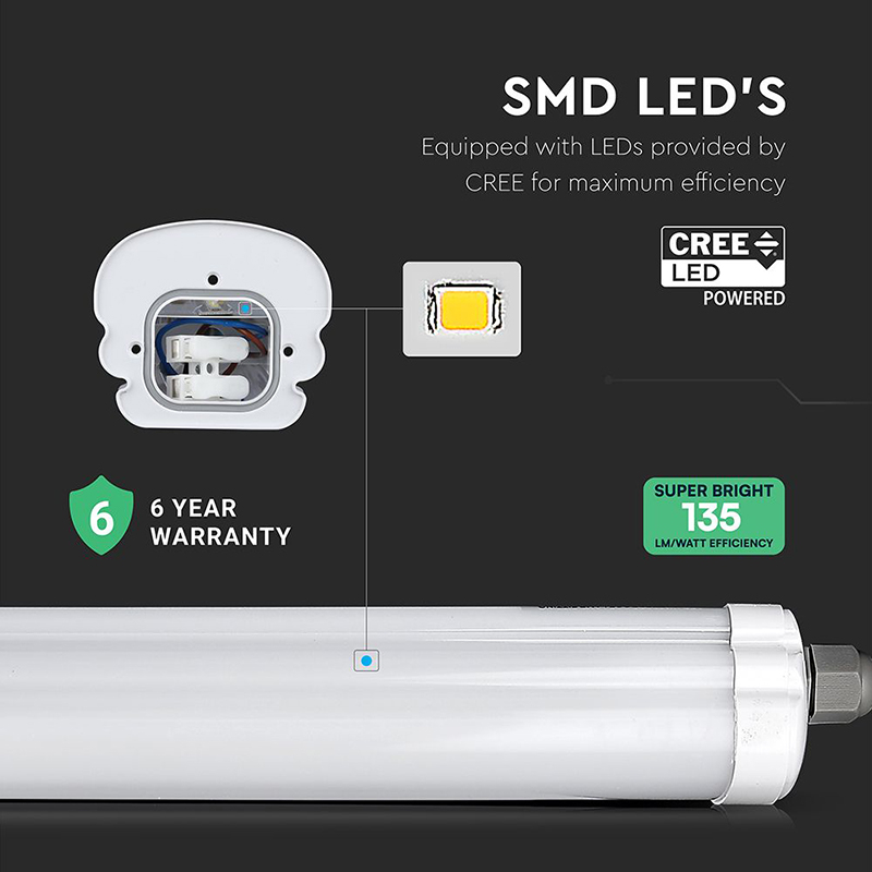 Lampa LED liniară 48W, 150 cm, 4000K, lumină neutră, IP65, cip CREE, SKU-2162876 [3]