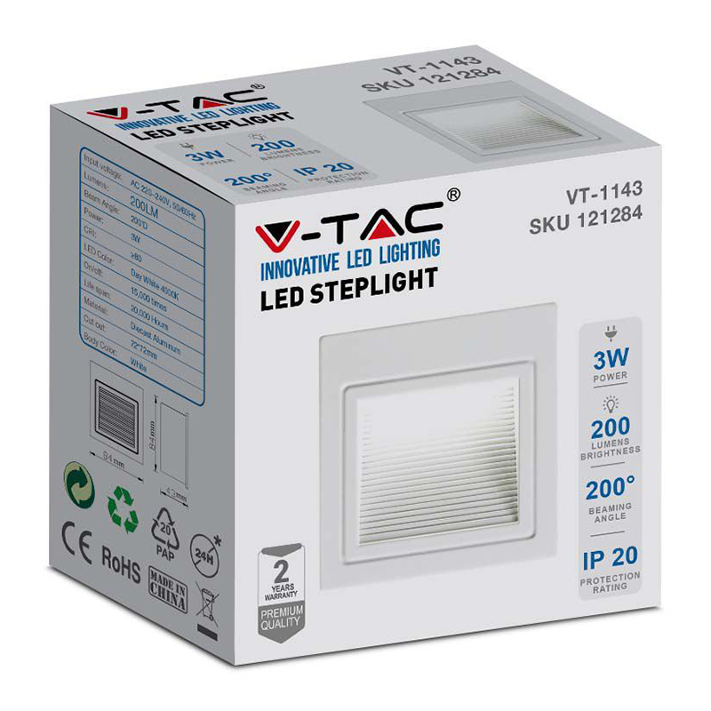 CORP ILUMINAT LED STEPLIGHT MONTAJ SCARA/PERETE 3W 4000K ALB NEUTRU [3]