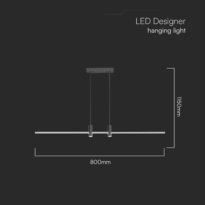 CORP ILUMINAT LED SUSPENDAT 19W 4000K 80CM X 115CM - NEGRU [3]