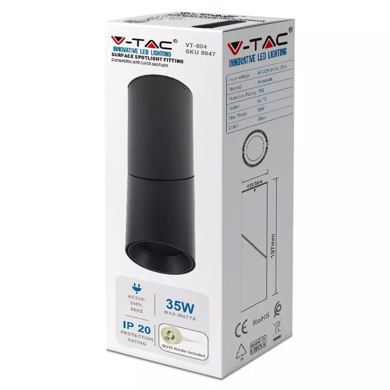 CORP ILUMINAT MONTAJ PERETE SOCLU GU10 - NEGRU [4]