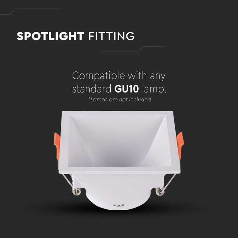 CORP SPOT GU10 PATRAT 93X93X55MM - ALB [5]