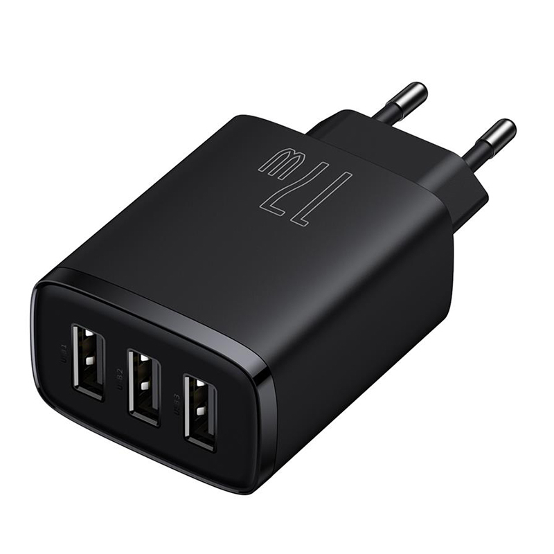 INCARCATOR RETEA 3XUSB FAST CHARGING 17W BASEUS - NEGRU [5]