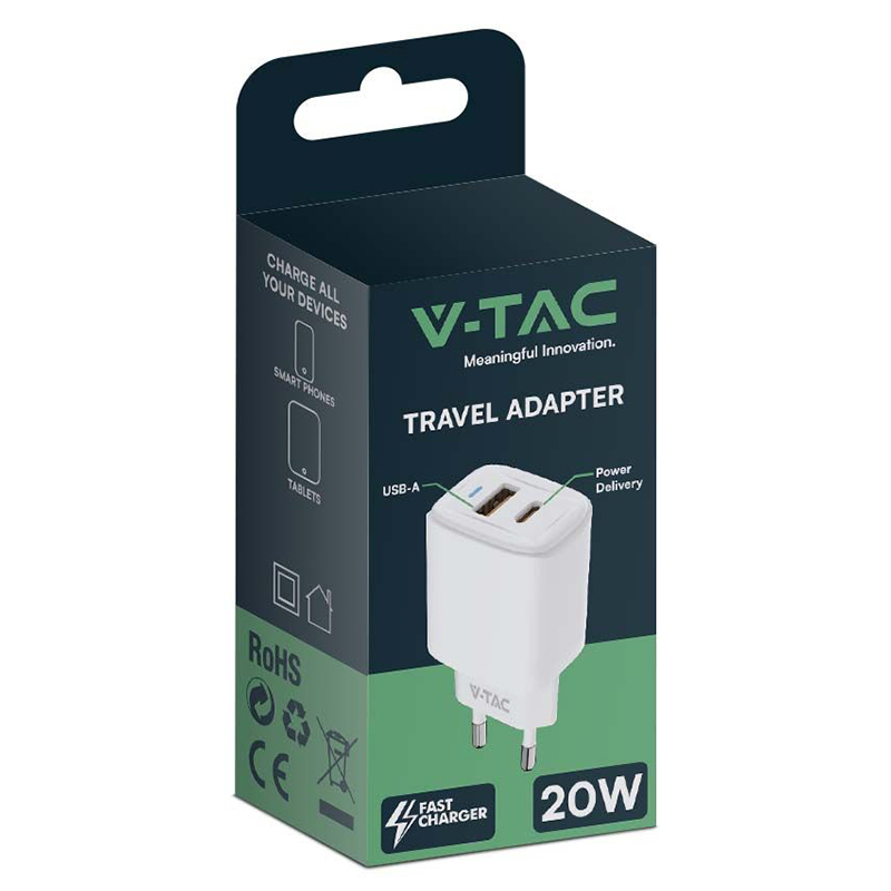 INCARCATOR RETEA QC 20W USB SI TIP C - ALB [3]