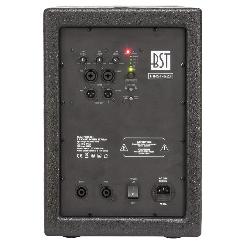KIT SUBWOOFER 10"/25CM + 2 SATELITI 4"/10CM 400W RMS BST [6]