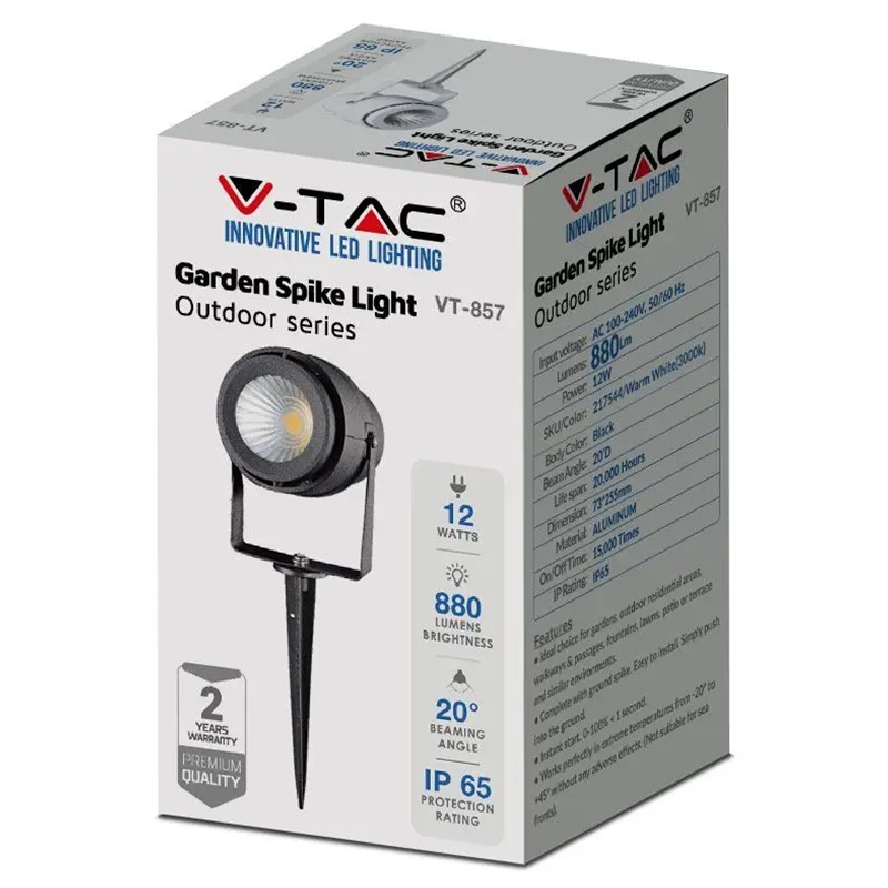LAMPA GRADINA IP65 12W 4000K ALB NEUTRU - NEGRU [13]
