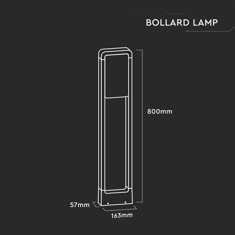 LAMPA LED GRADINA 10W IP65 3000K - NEGRU [3]