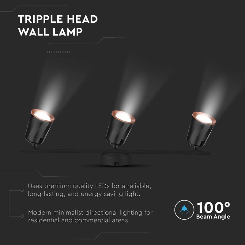 LAMPA LED MONTAJ PERETE 18W 4000K ALB NEUTRU, NEGRU [5]