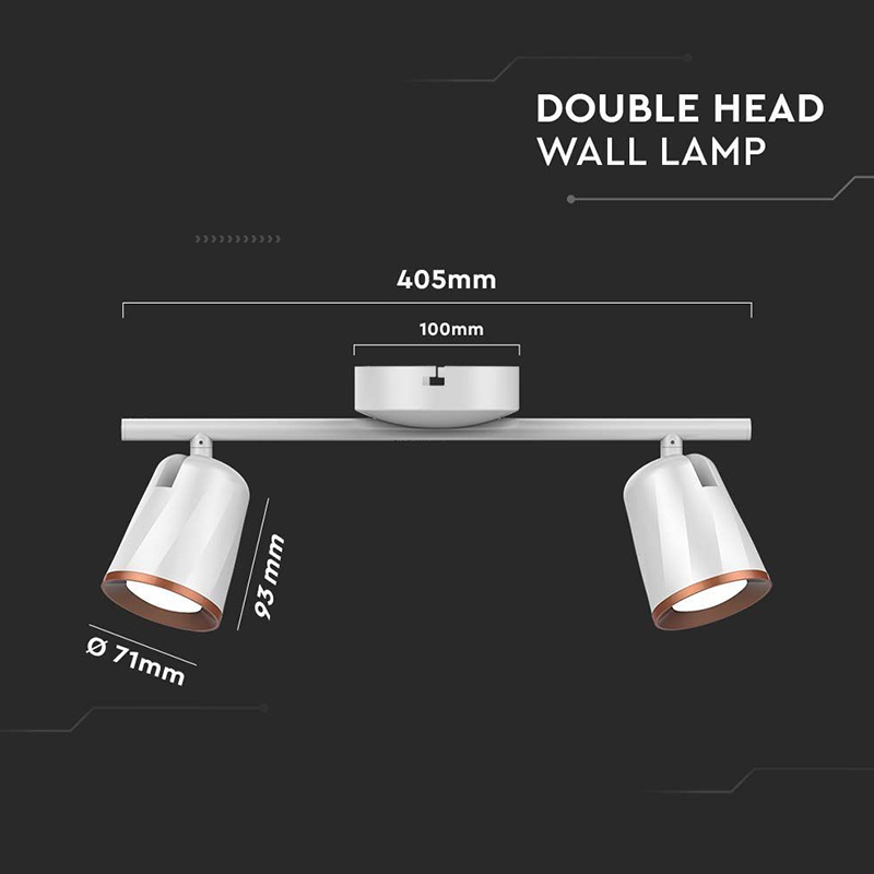 LAMPA LED MONTAJ PERETE 2X6W 4000K ALB NEUTRU - ALB [4]