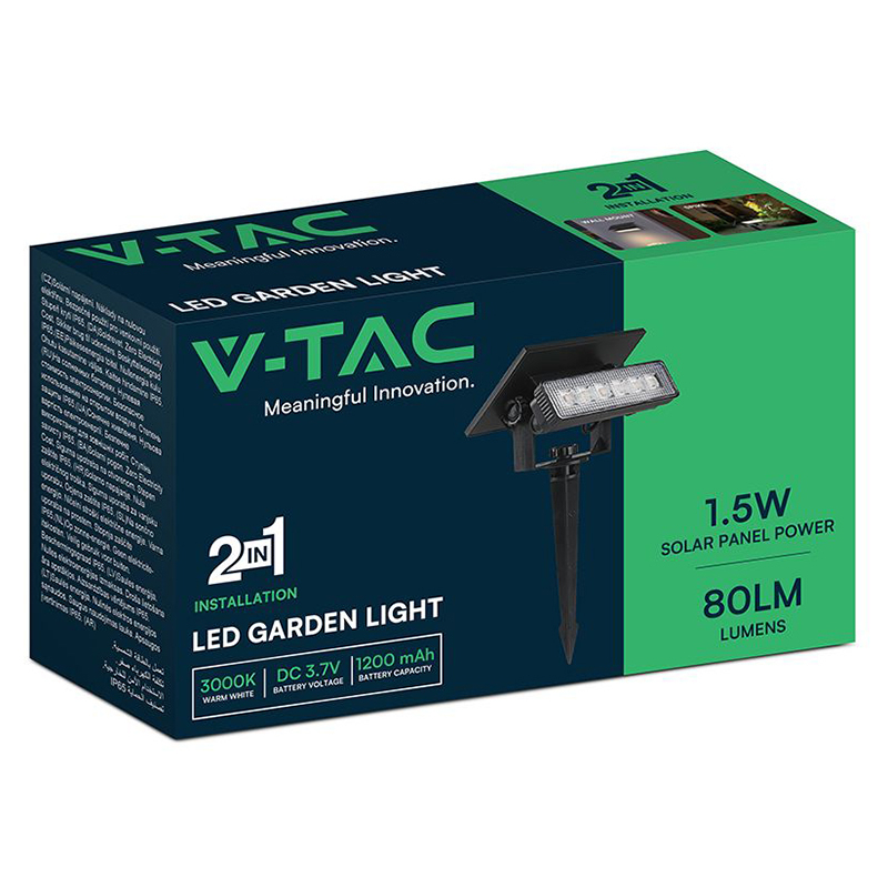 LAMPA LED SOLARA 0.9W 3000K 2IN1 MONTAJ PERETE + TARUS GRADINA IP65 [4]